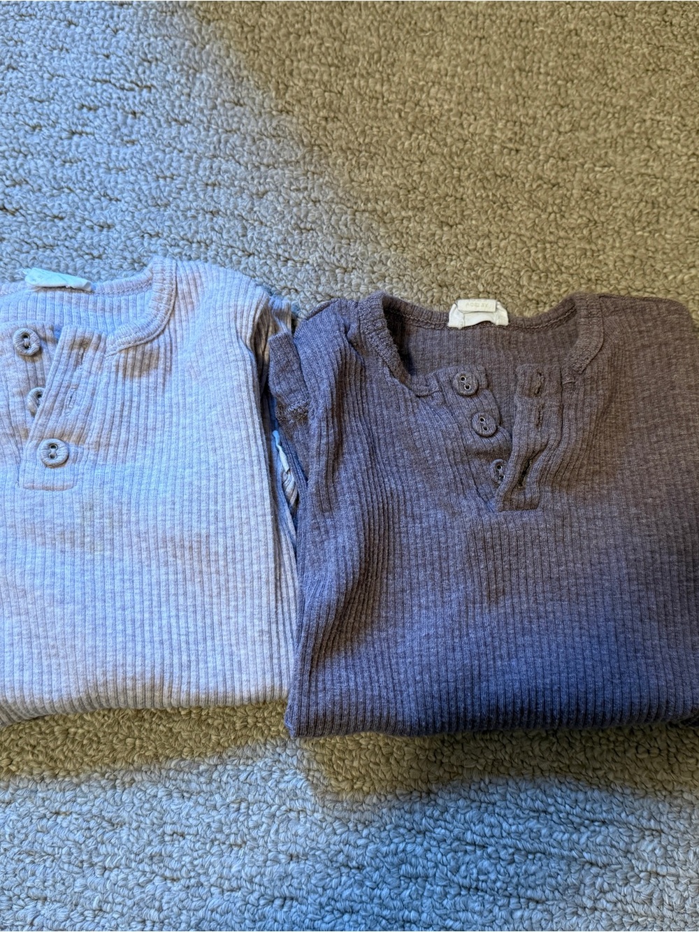 Jamie Kay Ribbed Henley shirts - Powder Pink Marle and Truffle